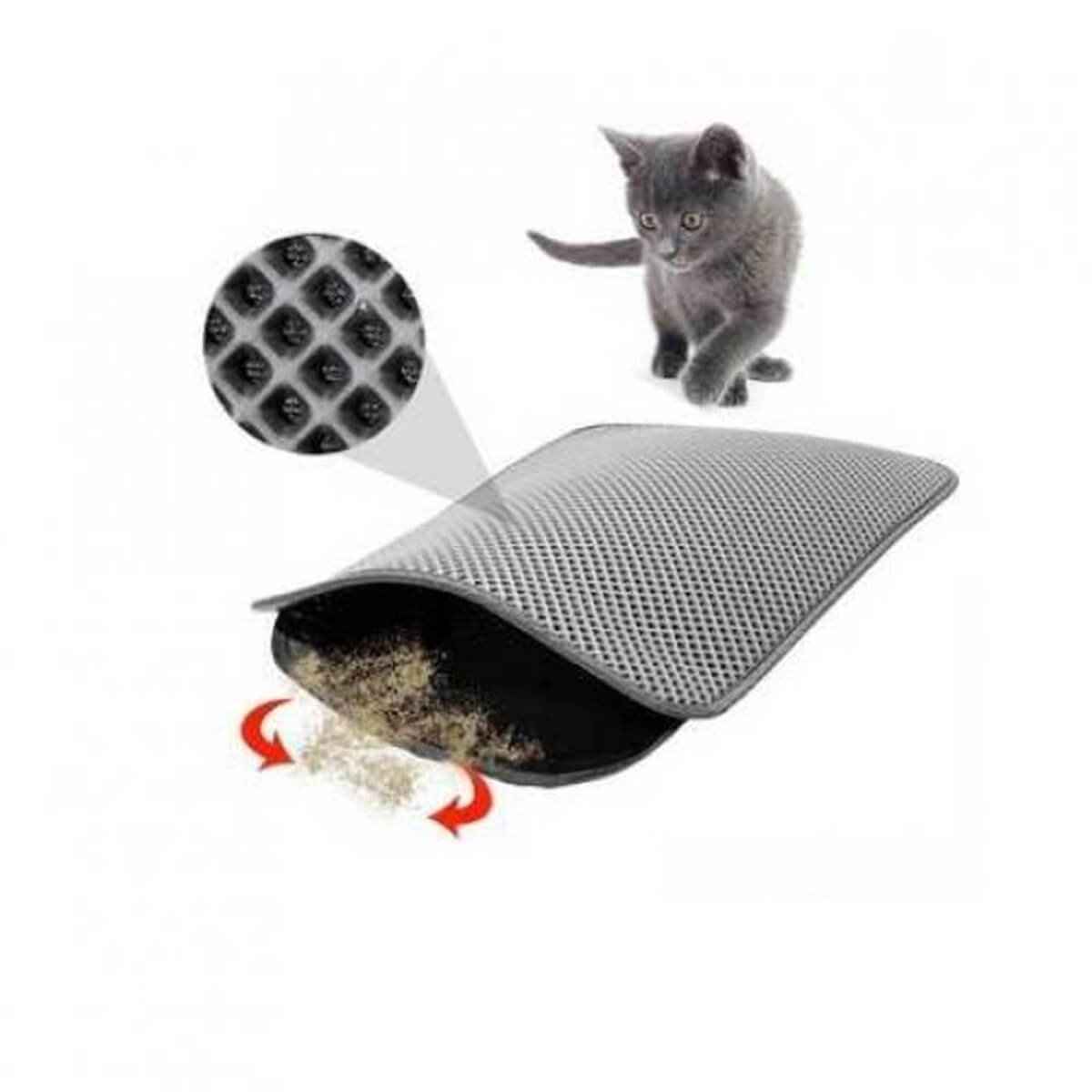 Elekli Kedi Tuvalet Paspası - Gri